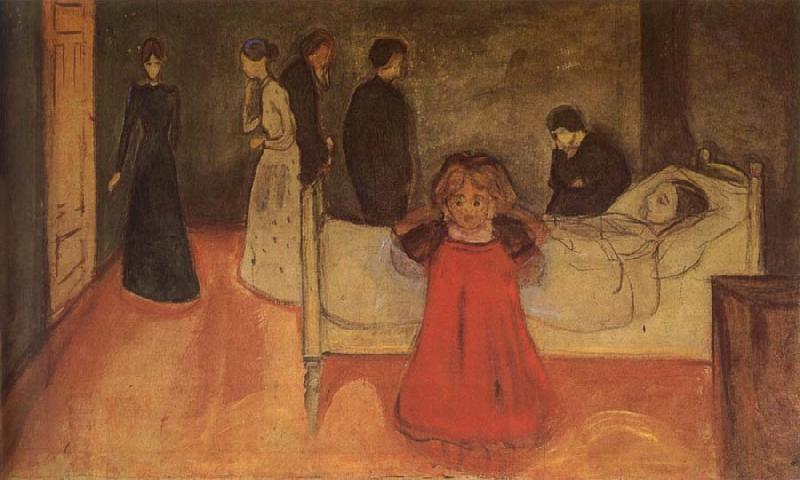 Edvard Munch The Death of Mom and Som China oil painting art